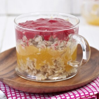 Clean bowl layered with ingredients.