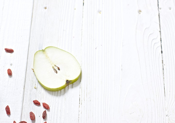 Produce on a white board.