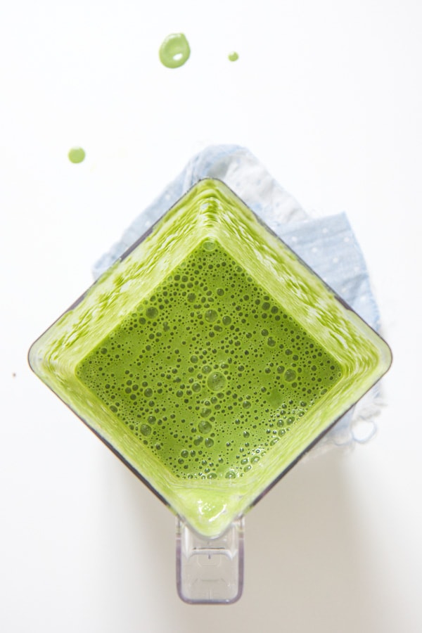 Green smoothie in a blender