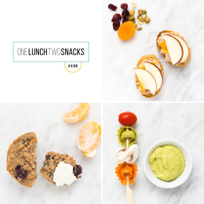 Grid of meals on marble counter