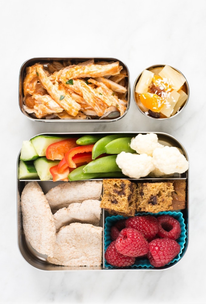 Lunch in bento box on marble counter