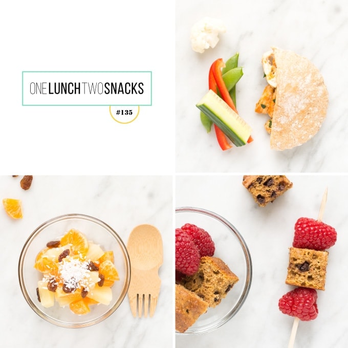 Grid of meal images on marble counter top