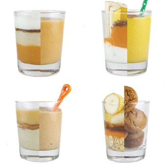 A grid of images of the 4 fall recipes for baby and toddler.