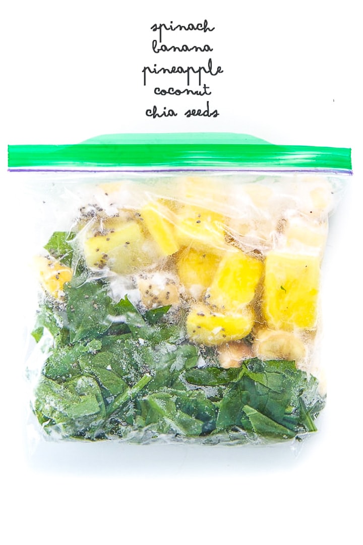 tropical smoothie for toddler and kids in a smoothie freezer pack.