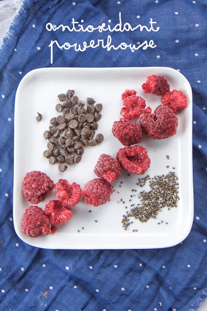plate of toppings for oatmeal muffin cups for baby, toddler and kids -