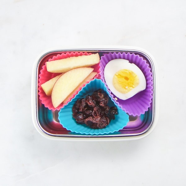 small bento box filled with healthy toddler foods