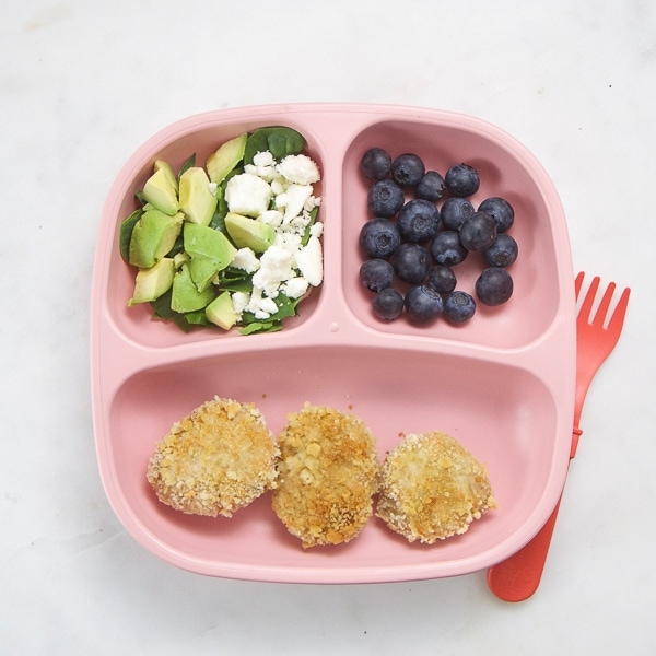 toddler lunch food idea - plate with healthy food on it