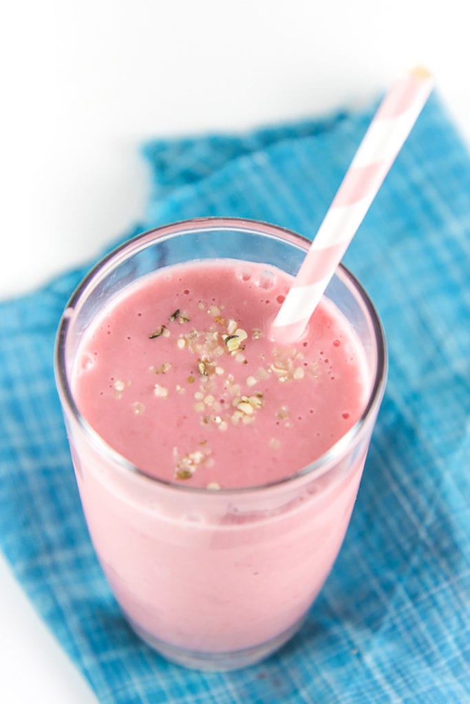 pink veggie loaded toddler smoothie