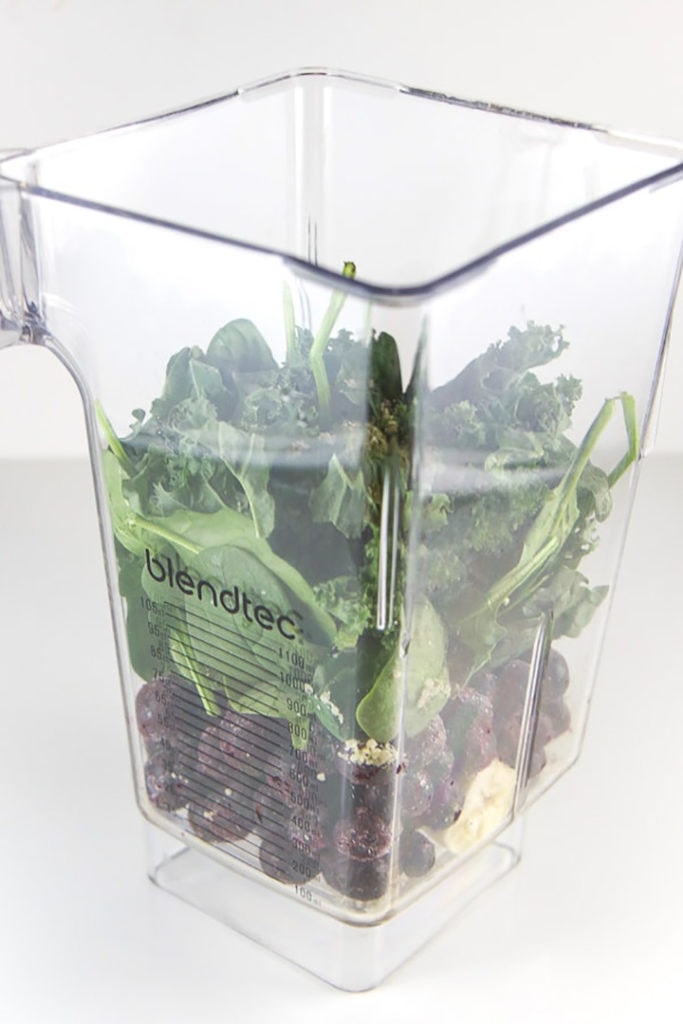 blender full of healthy ingredients for toddler and kids