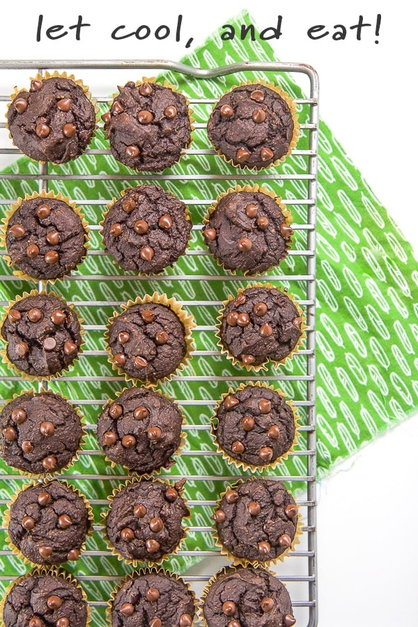 Cooling rack with chocolate chip muffins