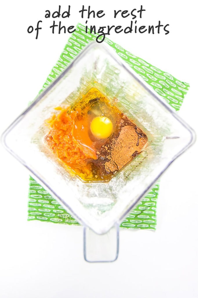 blender with ingredients in it for muffins