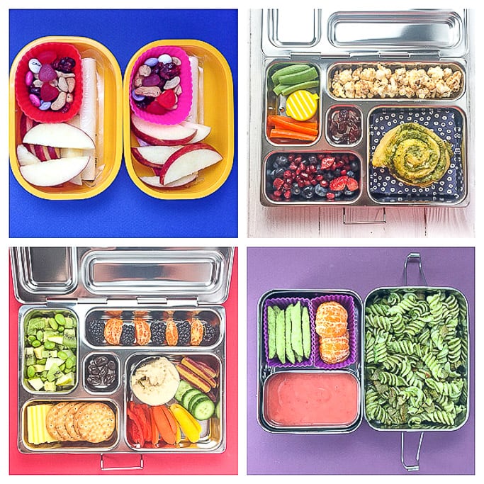4 school lunch ideas for preschoolers and kindergarteners.
