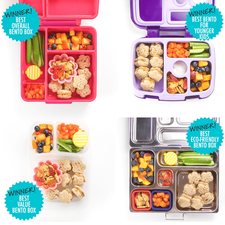 A grid of the best bento boxes for kids winners.