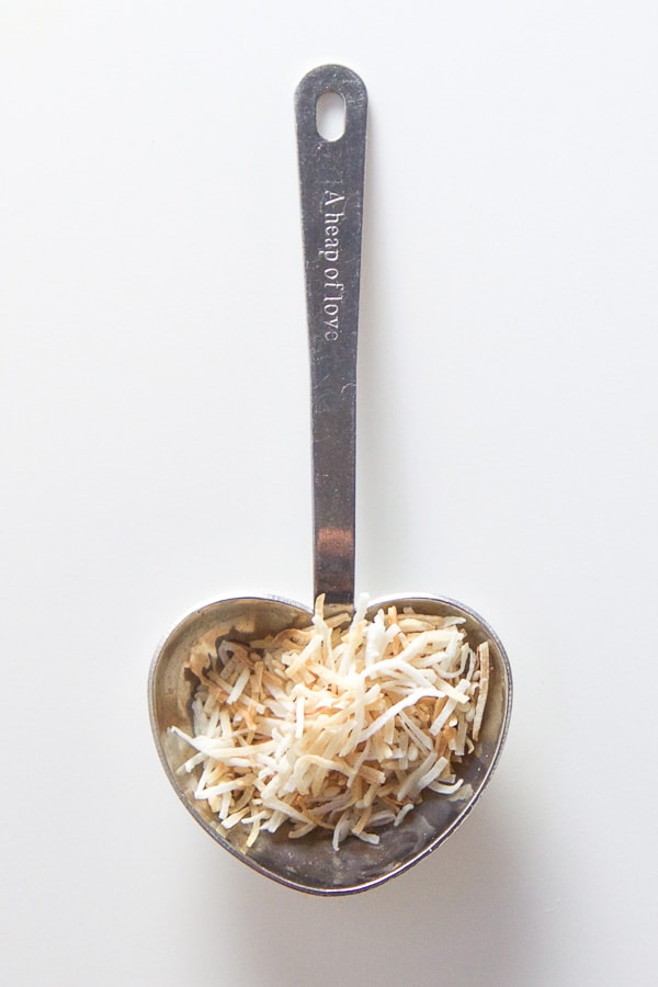 Spoonful of toasted coconut.