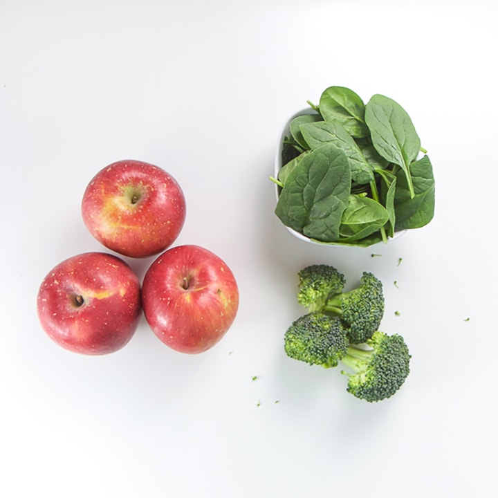 Produce scattered on background.