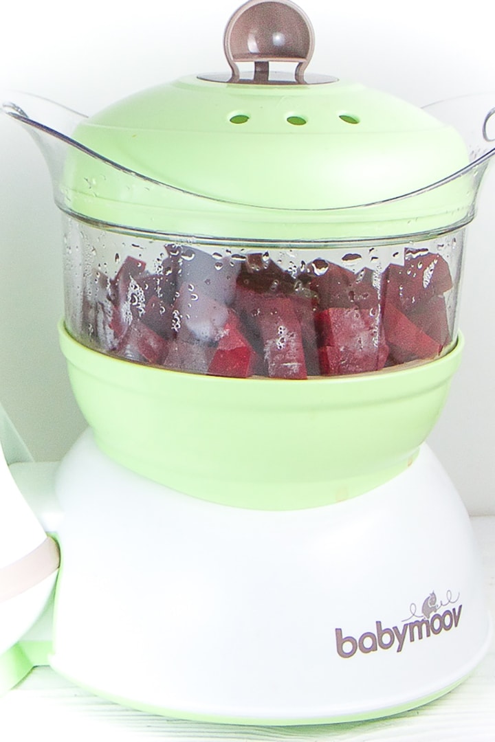 Steamer with beets inside.