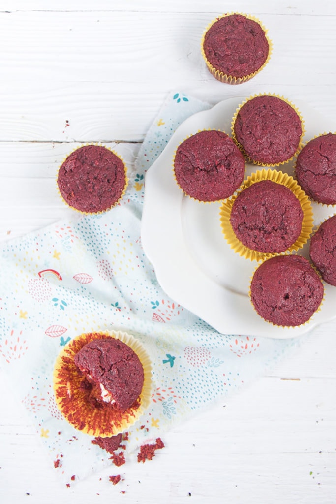 Plate full of muffins.