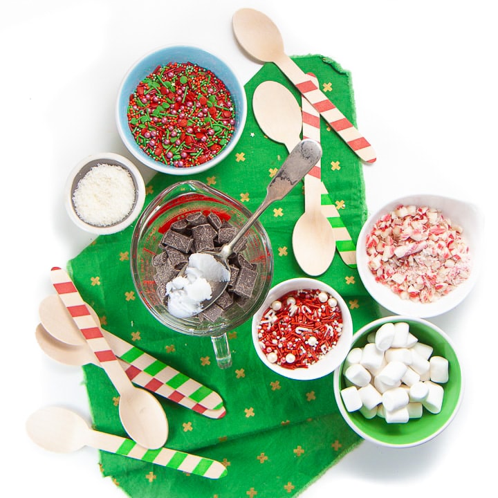 Spread of chocolate stirring spoons.