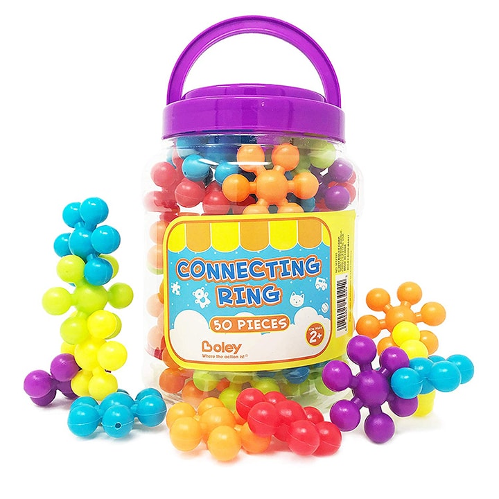 bucket of connecting rings for toddlers - great chirstmas gift.