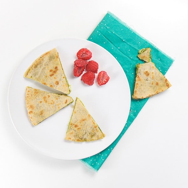 kale quesadilla for baby and toddler