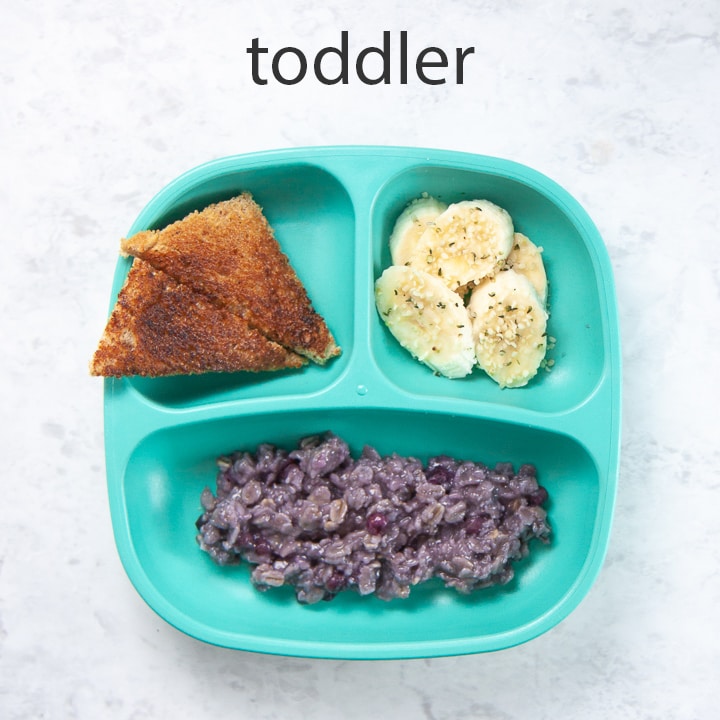 How to serve blueberry oatmeal to toddlers.