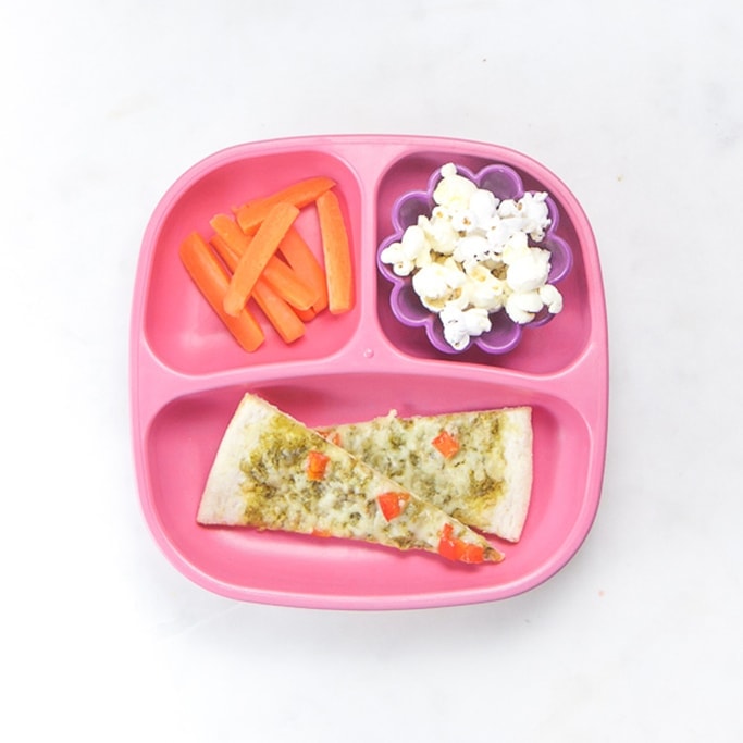 plate filled with healthy pizza