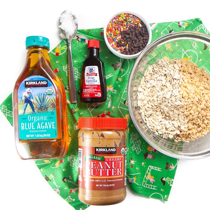 Spread of funfetti granola bites.