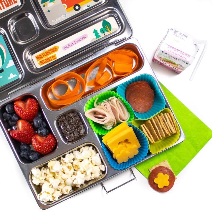School lunch box packed with a homemade lunchable the tis healthy.