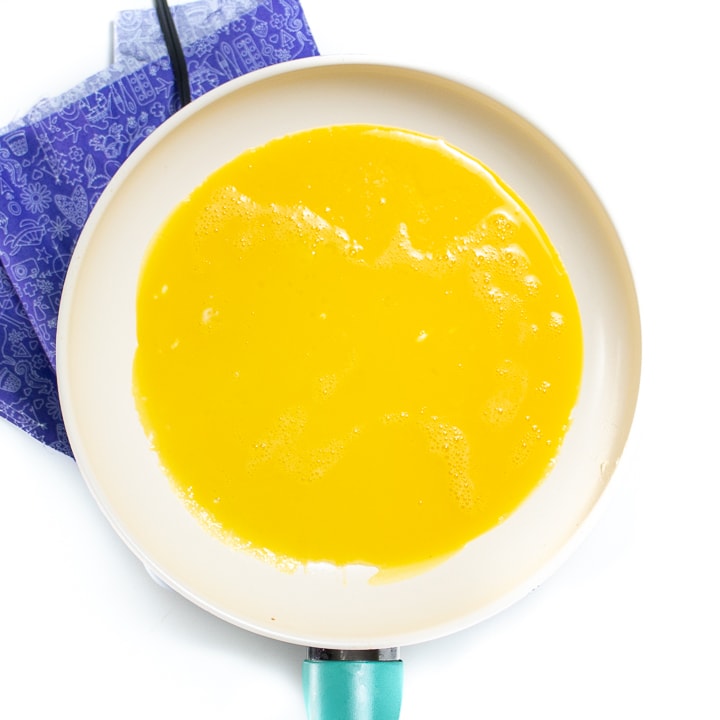 eggs in a white pan.