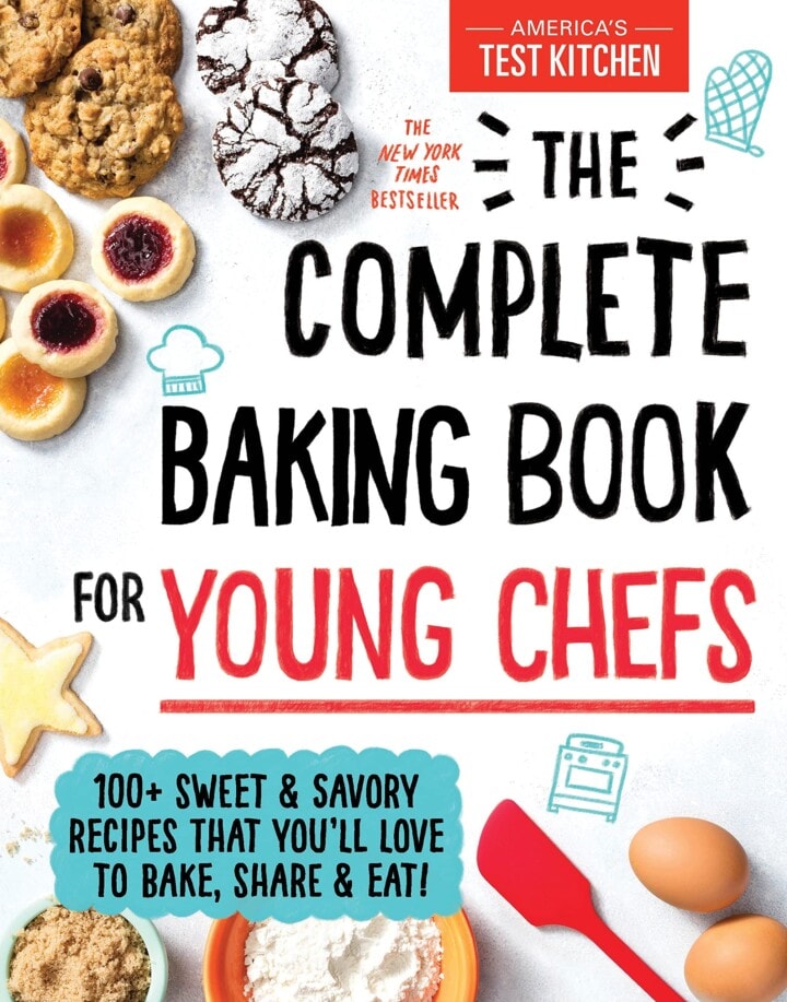 black and white cover with baked goods on it.