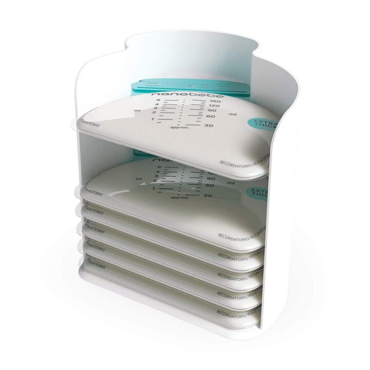 image of stacked nanobebe storage bags in an organized system.